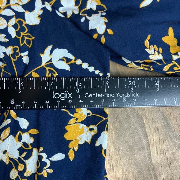 J Crew Womens Blouse Blue Multicolored Floral Ruffle Button Down Long Sleeve M - Picture 8 of 12